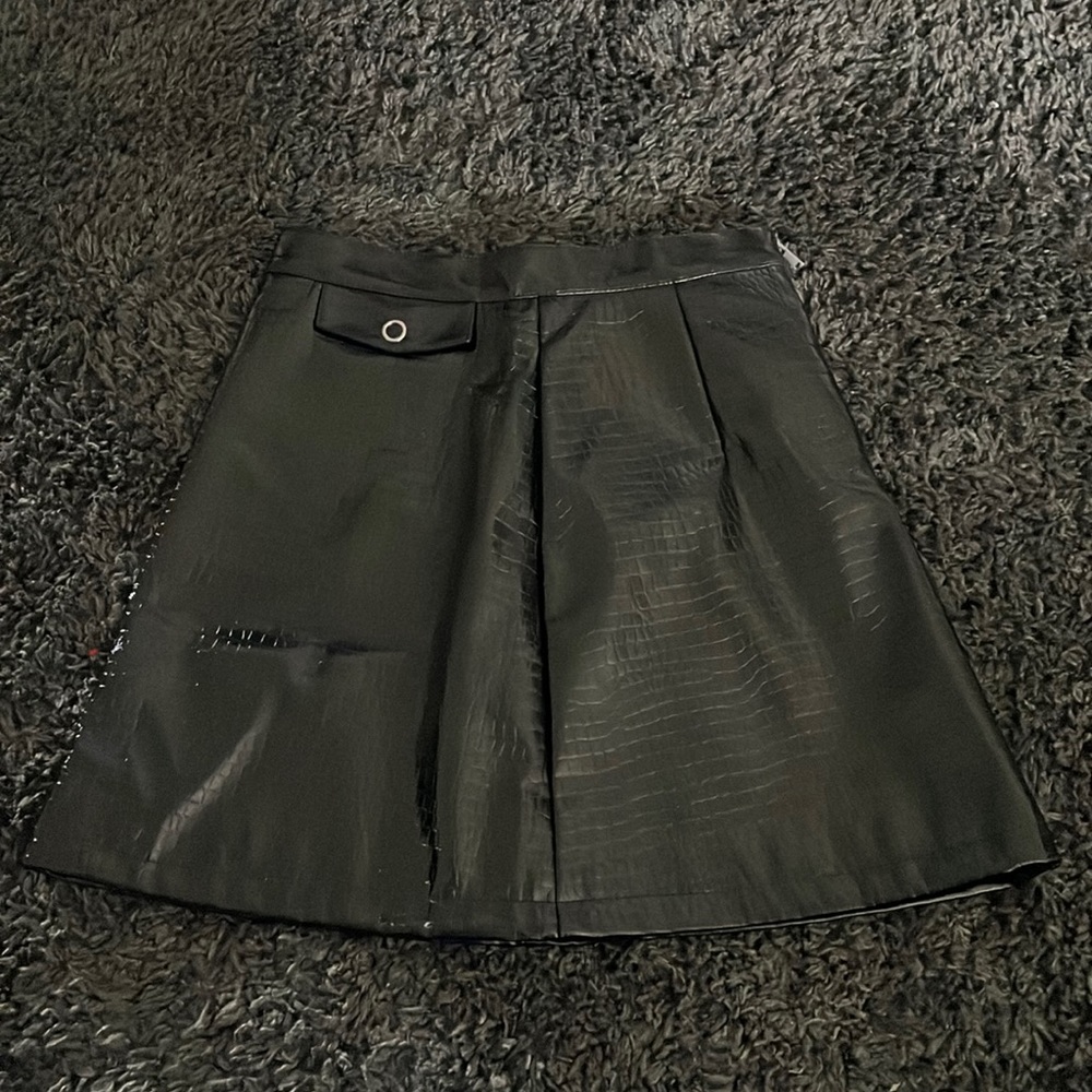 Black leather skirt